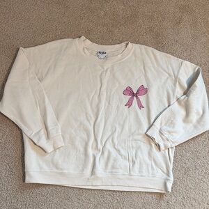 Arula 0X Cream Sweatshirt with Pink Bows